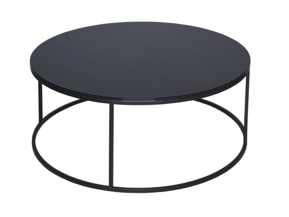 Kensal Circular Coffee Table with Glass Top & Brass Base-Cheshire Furniture Outlet