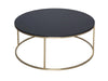 Kensal Circular Coffee Table with Glass Top & Brass Base-Cheshire Furniture Outlet