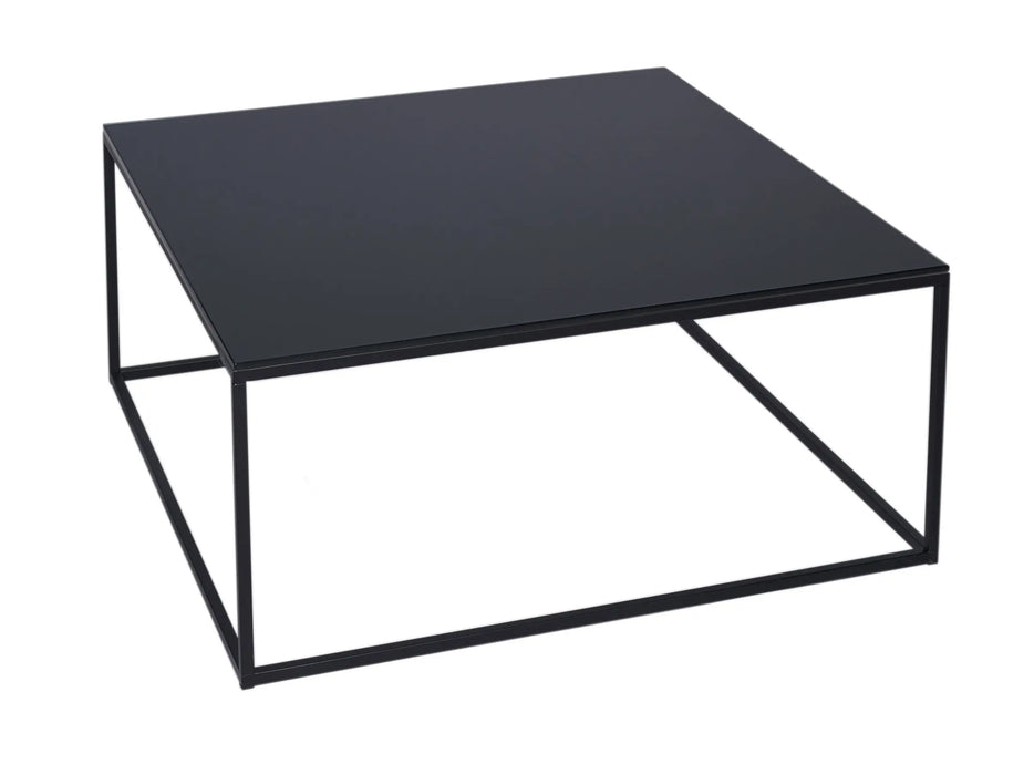 Kensal Square Coffee Table Glass Top & Polished Base-Cheshire Furniture Outlet