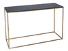 White Glass & Brass Base Console Table-Cheshire Furniture Outlet