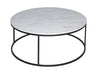 Kensal Circular Coffee Table with Glass Top & Brass Base-Cheshire Furniture Outlet
