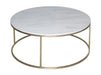 Kensal Circular Coffee Table with Glass Top & Brass Base-Cheshire Furniture Outlet