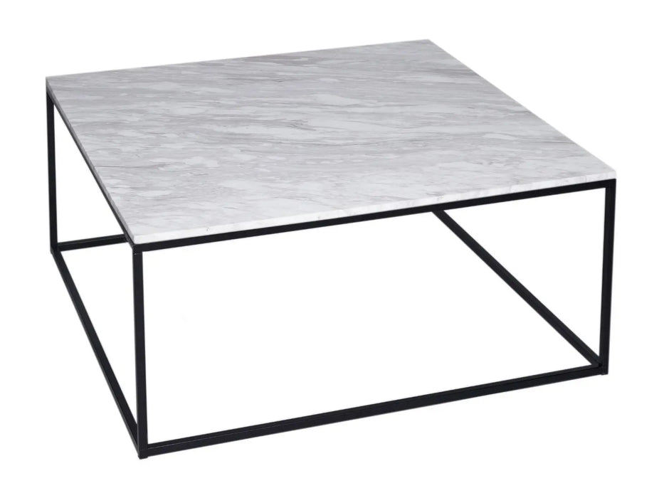 Kensal Square Coffee Table Glass Top & Polished Base-Cheshire Furniture Outlet