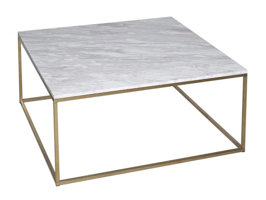 Kensal Square Coffee Table Glass Top & Polished Base-Cheshire Furniture Outlet