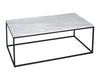 Rectangular Coffee Table White Glass Top & Brass Base-Cheshire Furniture Outlet