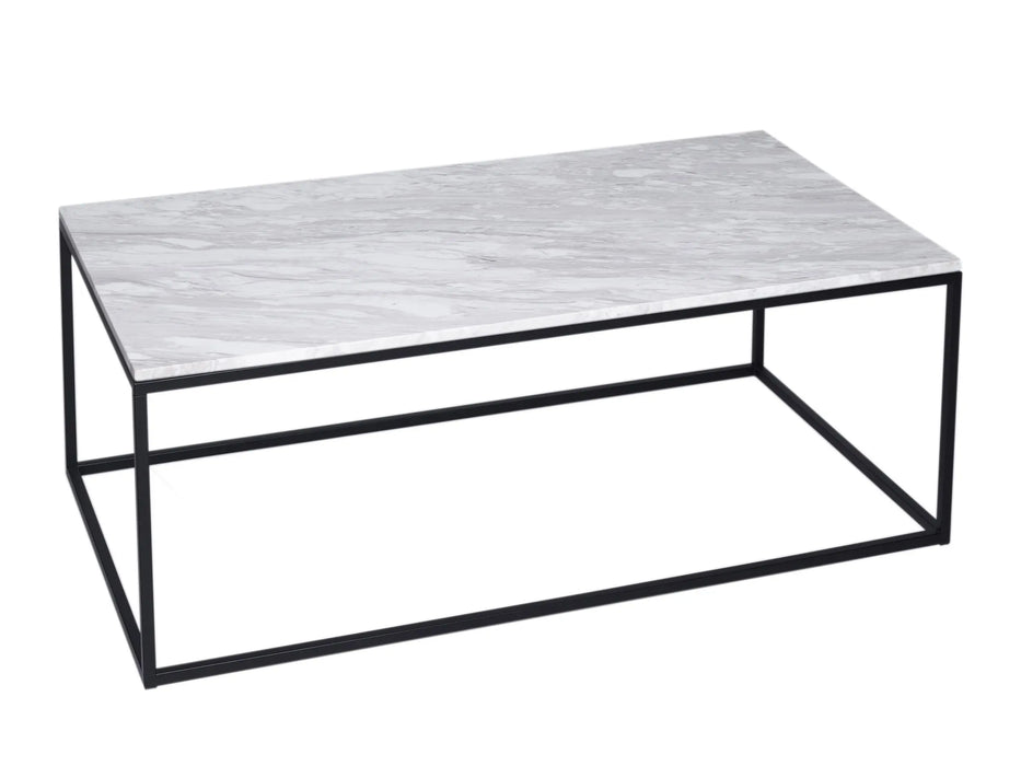 Rectangular Coffee Table White Glass Top & Brass Base-Cheshire Furniture Outlet