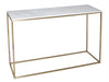 White Glass & Brass Base Console Table-Cheshire Furniture Outlet