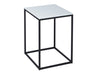 Square Side Table With White Glass Top & Brass Base-Cheshire Furniture Outlet