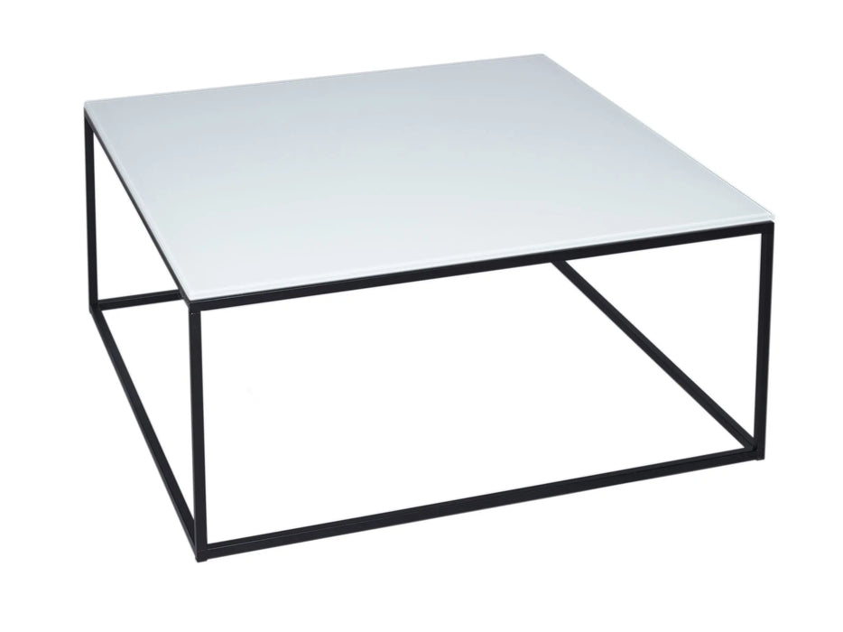 Kensal Square Coffee Table Glass Top & Polished Base-Cheshire Furniture Outlet