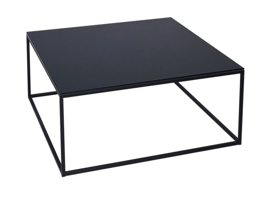 Kensal Square Coffee Table Glass Top & Polished Base-Cheshire Furniture Outlet