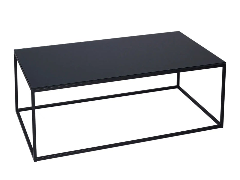 Rectangular Coffee Table White Glass Top & Brass Base-Cheshire Furniture Outlet