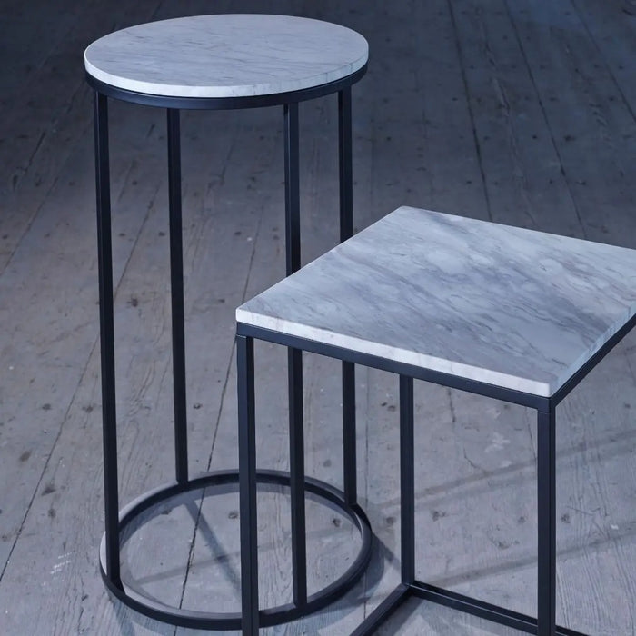 Square Lamp Stand White Marble-Cheshire Furniture Outlet