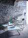 Kensal Square Coffee Table Glass Top & Polished Base-Cheshire Furniture Outlet