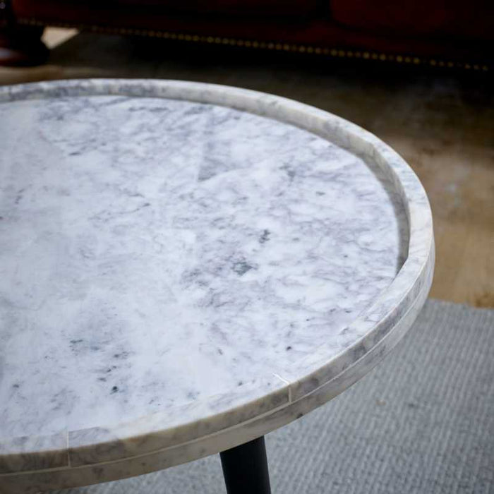 Opal Coffee Table with Marble Top And Metal Legs