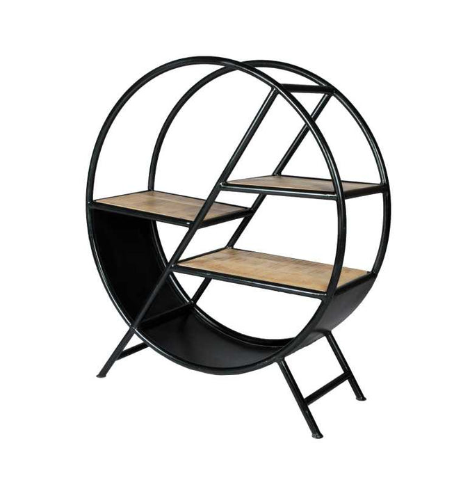 Cosmo Industrial Round Open Bookcase