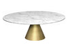 Large Circular Coffee Table Clear Glass Top & Brass Base-Cheshire Furniture Outlet