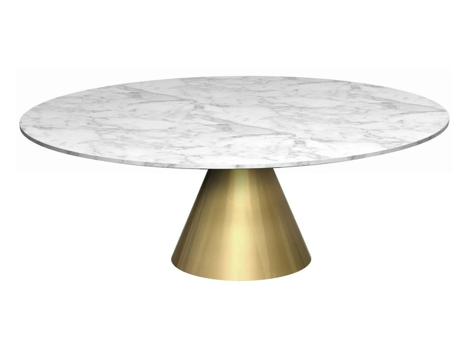 Large Circular Coffee Table Clear Glass Top & Brass Base-Cheshire Furniture Outlet