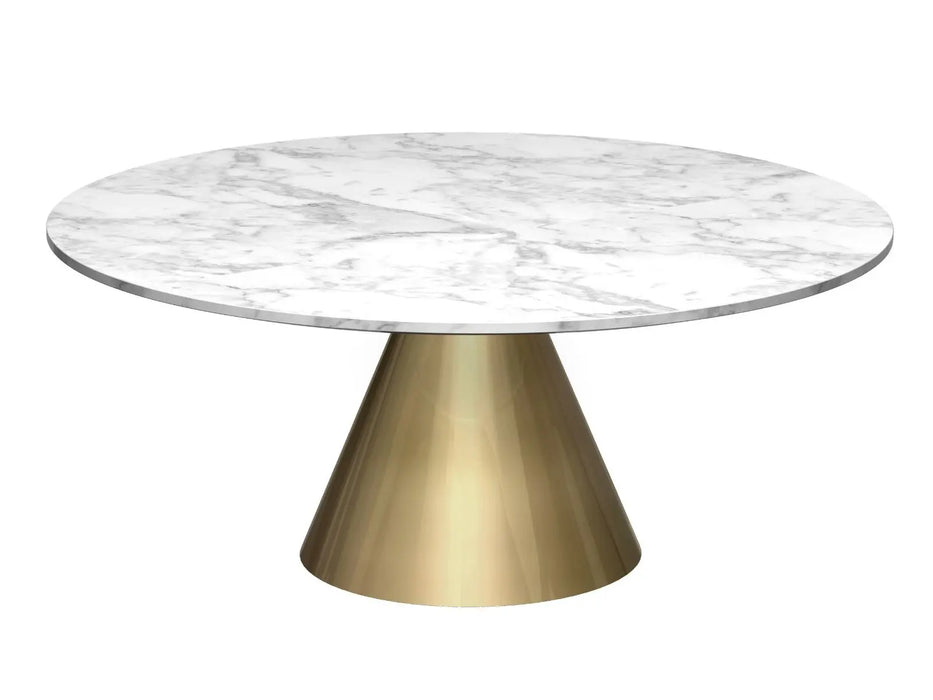 Small Circular Coffee Table Clear Glass Top & Brass Base-Cheshire Furniture Outlet