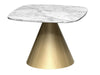 Square Side Table Clear Glass Top & Brass Base-Cheshire Furniture Outlet