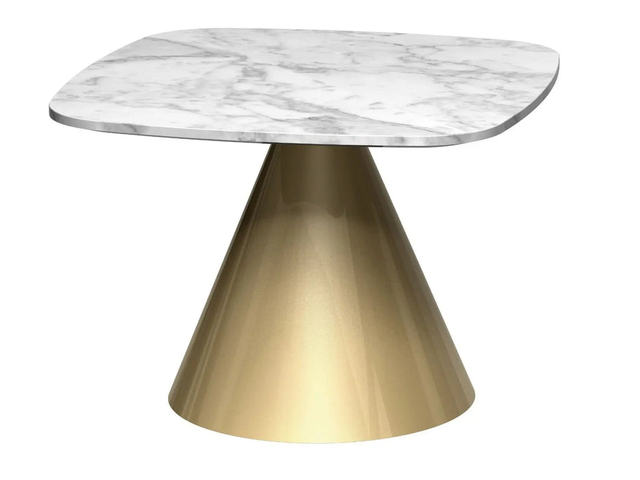 Square Side Table Clear Glass Top & Brass Base-Cheshire Furniture Outlet