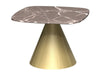Square Side Table Clear Glass Top & Brass Base-Cheshire Furniture Outlet