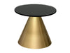 Circular Side Table Clear Glass Top & Brass Base-Cheshire Furniture Outlet