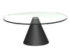 Small Circular Coffee Table Clear Glass Top & Brass Base-Cheshire Furniture Outlet