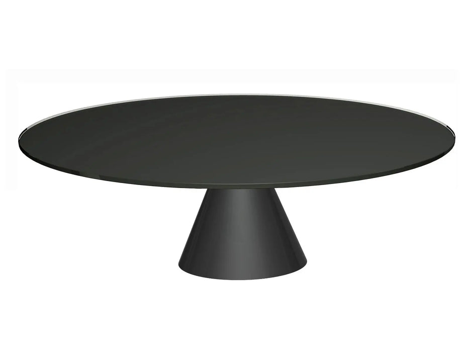 Large Circular Coffee Table Clear Glass Top & Brass Base-Cheshire Furniture Outlet