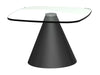 Square Side Table Clear Glass Top & Brass Base-Cheshire Furniture Outlet