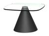 Square Side Table Clear Glass Top & Brass Base-Cheshire Furniture Outlet