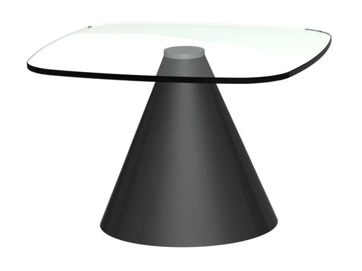 Square Side Table Clear Glass Top & Brass Base-Cheshire Furniture Outlet