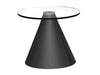 Circular Side Table Clear Glass Top & Brass Base-Cheshire Furniture Outlet