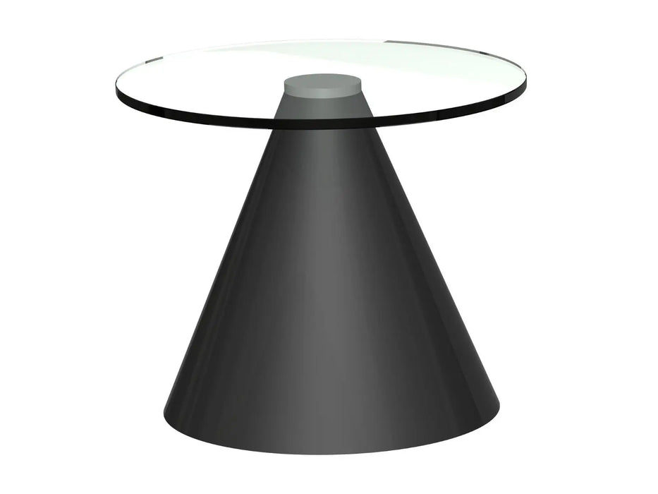 Circular Side Table Clear Glass Top & Brass Base-Cheshire Furniture Outlet