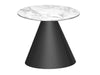 Circular Side Table Clear Glass Top & Brass Base-Cheshire Furniture Outlet