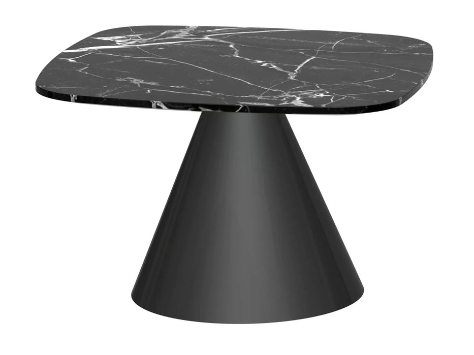 Square Side Table Clear Glass Top & Brass Base-Cheshire Furniture Outlet