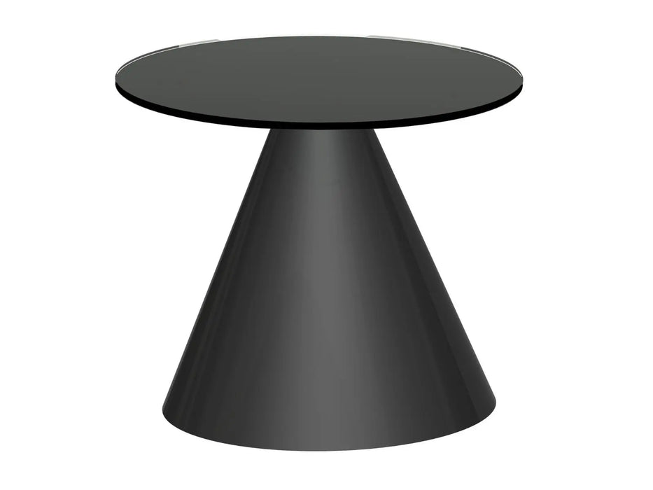Circular Side Table Clear Glass Top & Brass Base-Cheshire Furniture Outlet