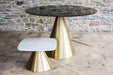 Square Side Table Clear Glass Top & Brass Base-Cheshire Furniture Outlet