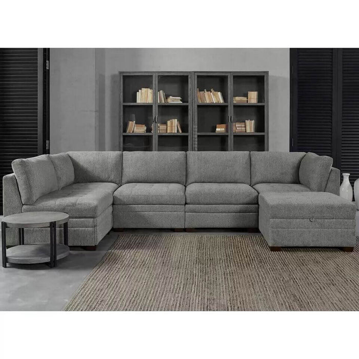SilverCloud Modular Light Grey Fabric Sectional Sofa Set-Cheshire Furniture Outlet