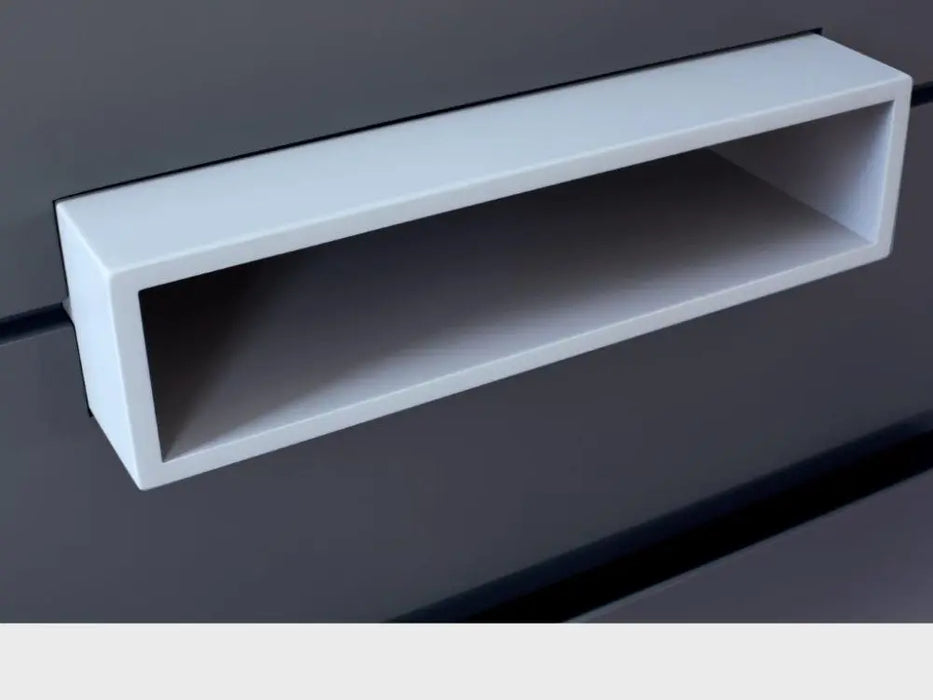 Savoye Three Drawer Chest Graphite Grey With White Accent-Cheshire Furniture Outlet