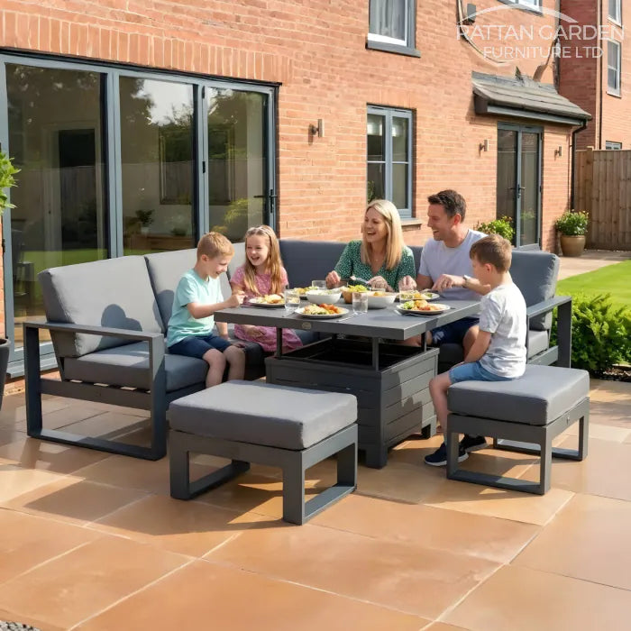 Zachary Luxury Corner Dining Set With Adjustable Table